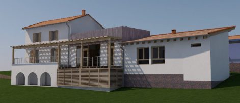 2017 – Sail sous Couzan – Claude – Stéphanie – Extension d’une maison en pisé, en bois terre paille – 4